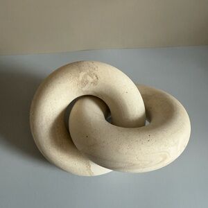 Modern Cream Interlinked Sculpture